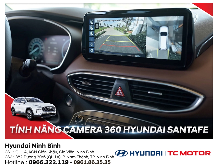 Tính năng Camera 360 trên Hyundai Santafe